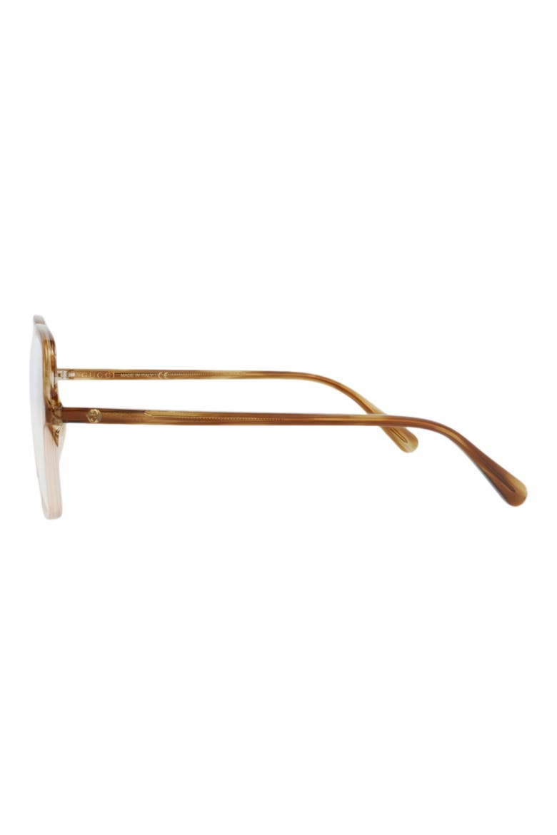 53mm Square Clear Lens Optical Glasses, Alternate, color, BROWN BROWN TRANSPARENT