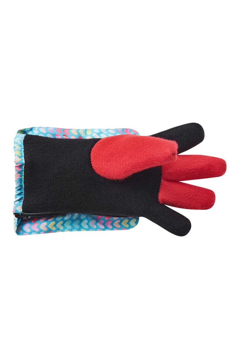 Kids' Zip Gloves, Alternate, color, AQUA HEARTS