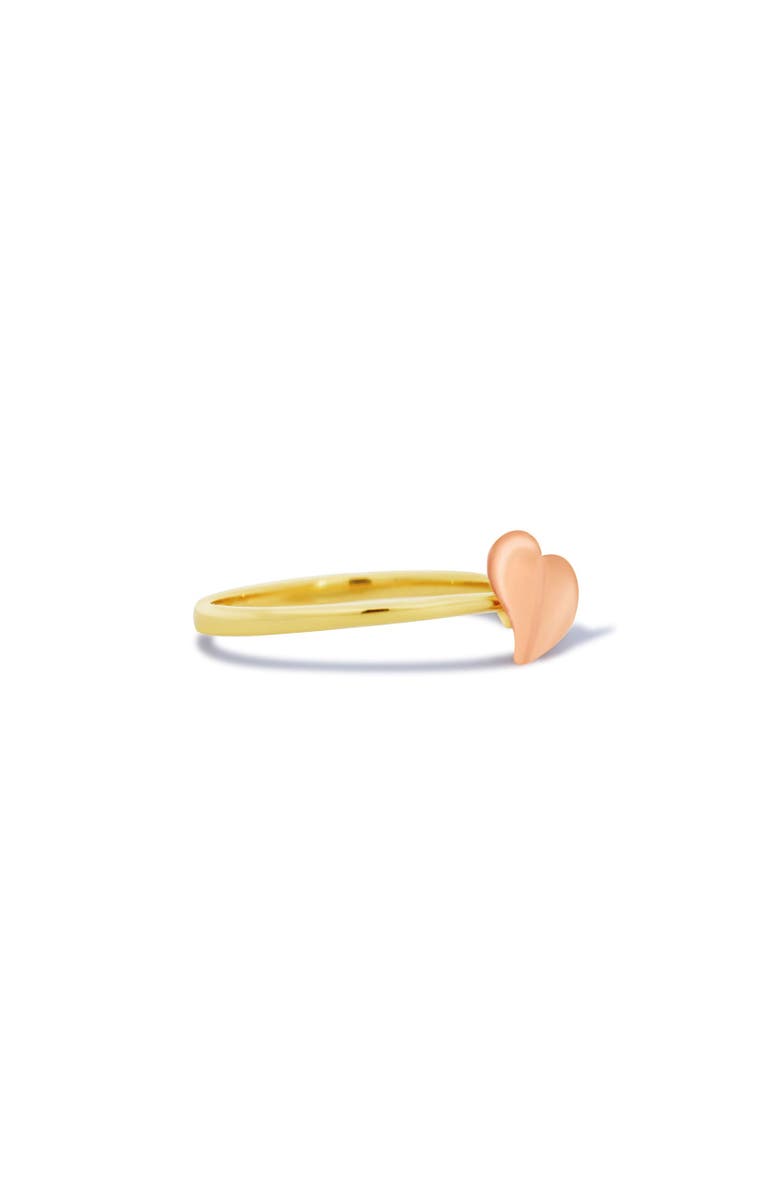 The Lovery Fine Jewelry Asymmetrical Gold Heart Ring, Alternate, color, Two Tone Gold