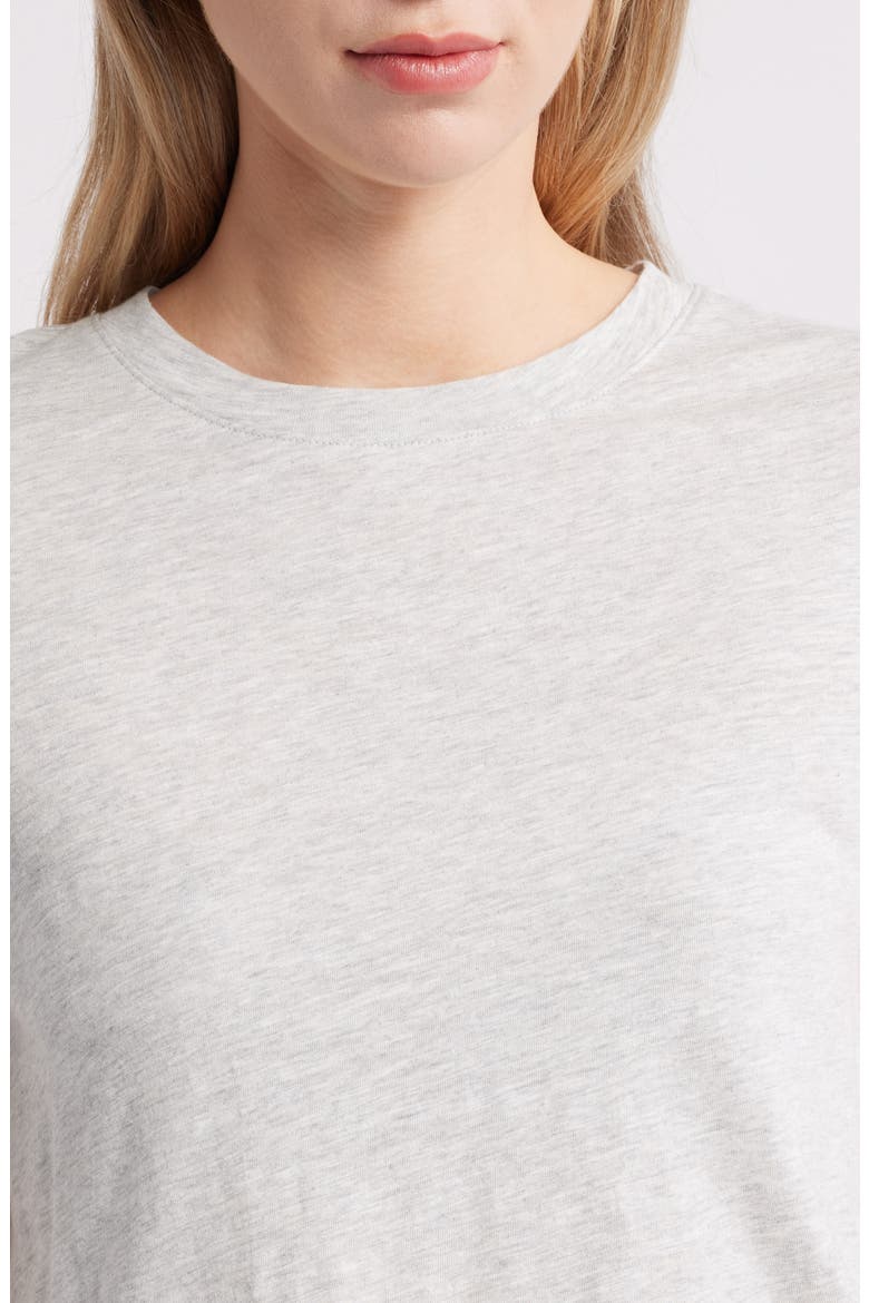 Cotton Blend Crewneck T-Shirt, Alternate, color, GREY LIGHT HEATHER