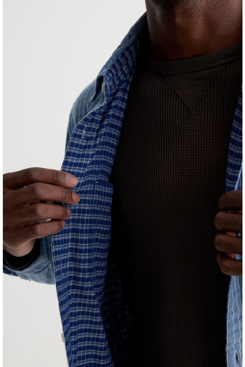 Matteo Reversible Pinstripe Shirt, Alternate, color, RHYTHM PINSTRIPE