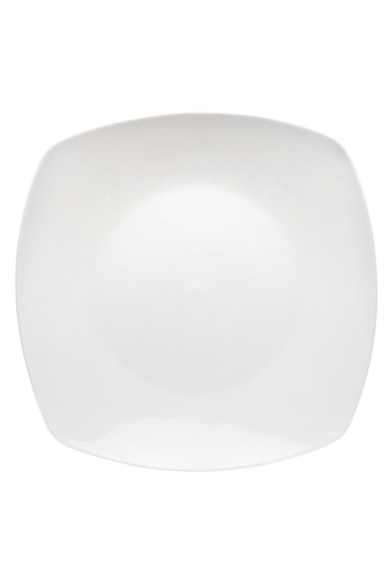12 Piece Square Porcelain Large Dinner Plates, Alternate, color, White