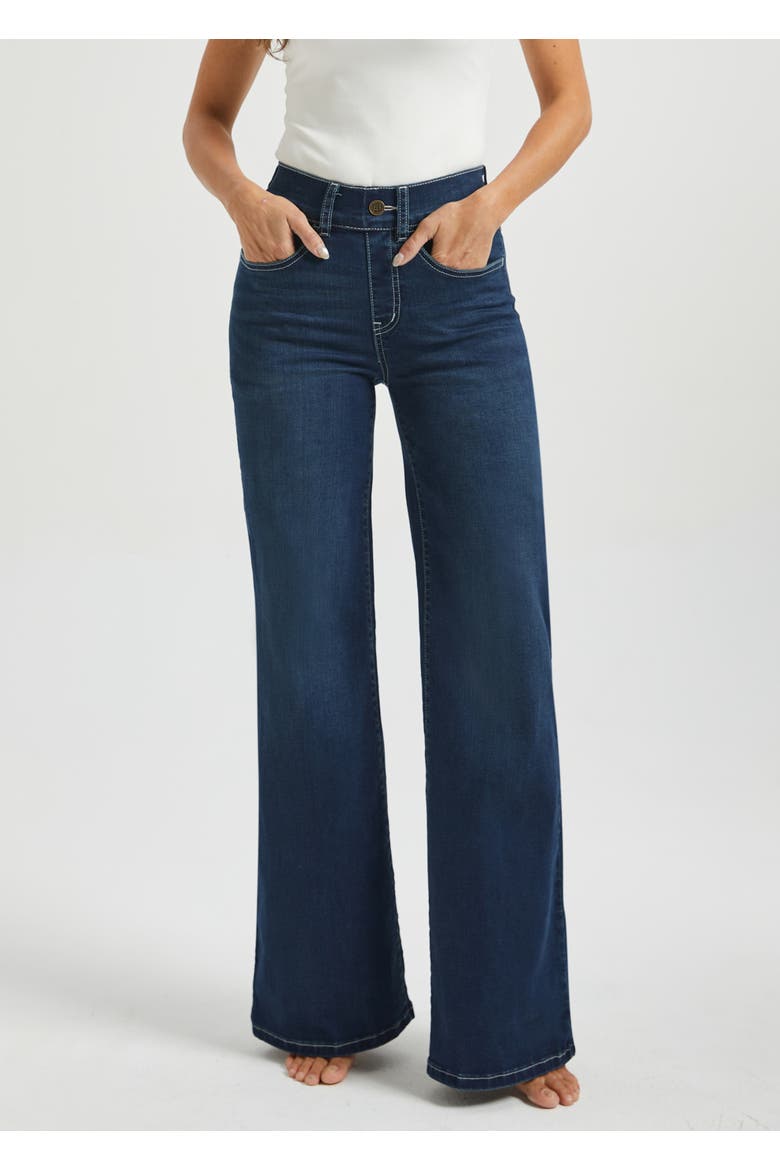 Signature Mid-Rise Stretch Denim | Wide Leg Jeans, Main, color, Roma Wash