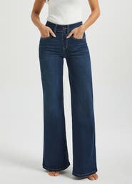 Betabrand Signature Mid-Rise Stretch Denim | Wide Leg Jeans