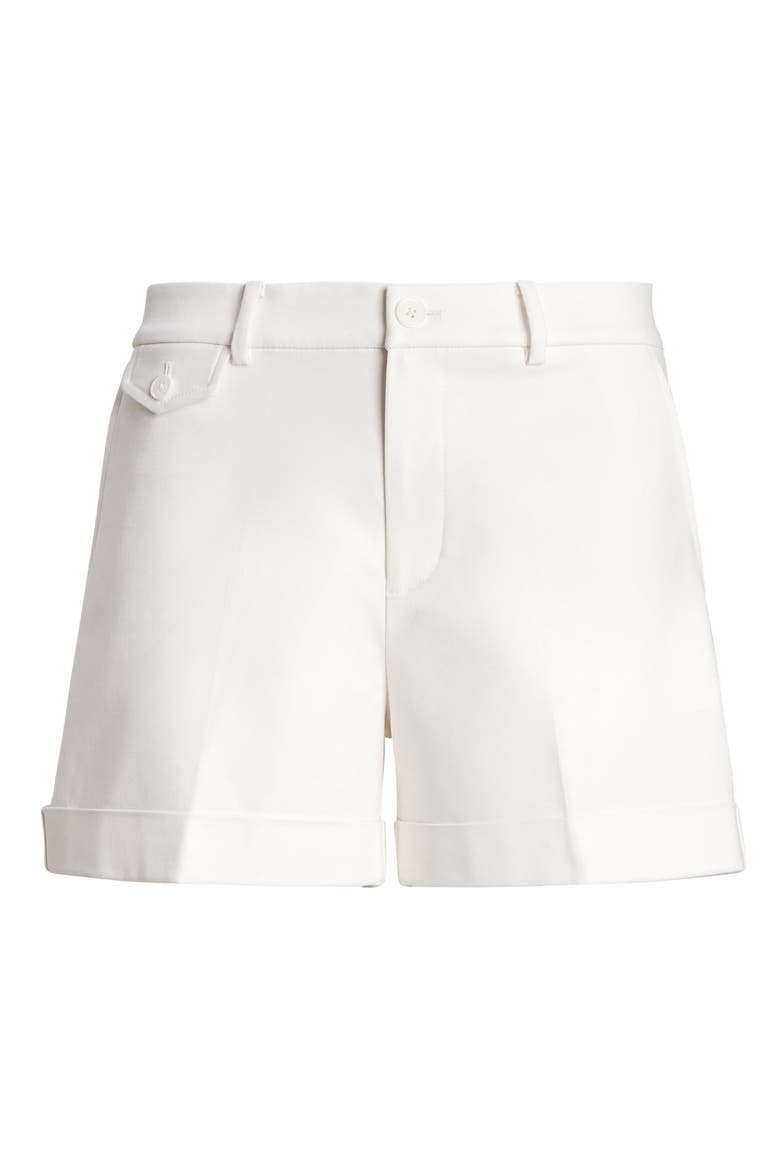 High Rise Stretch Cotton Shorts, Alternate, color, WHITE
