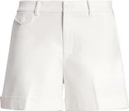 Lauren Ralph Lauren High Rise Stretch Cotton Shorts