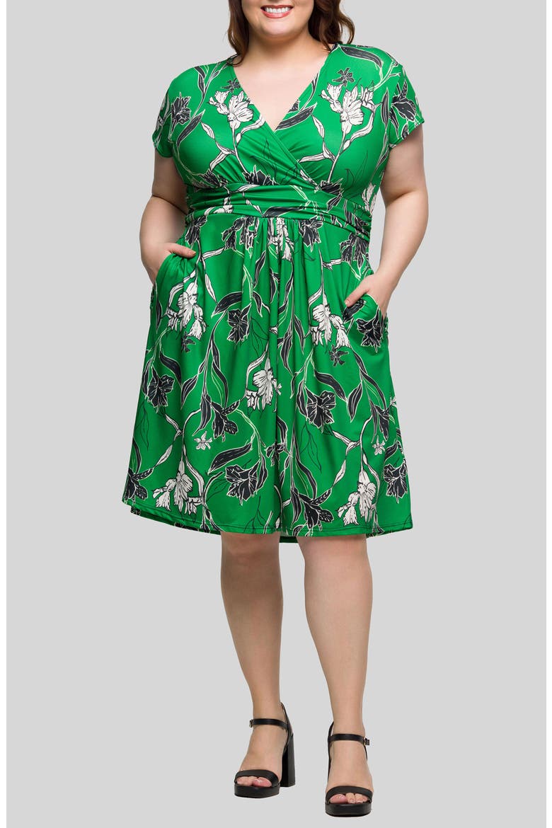 Floral Knit Dress, Main, color, GREEN MULTI