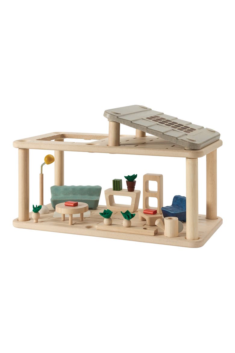 Dollhouse Gathering Flat with Sunroom, Main, color, BROWN