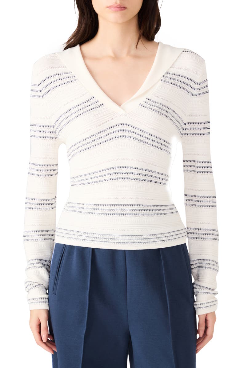 Steve Madden Stripe Sailor Collar Sweater, Main, color, 