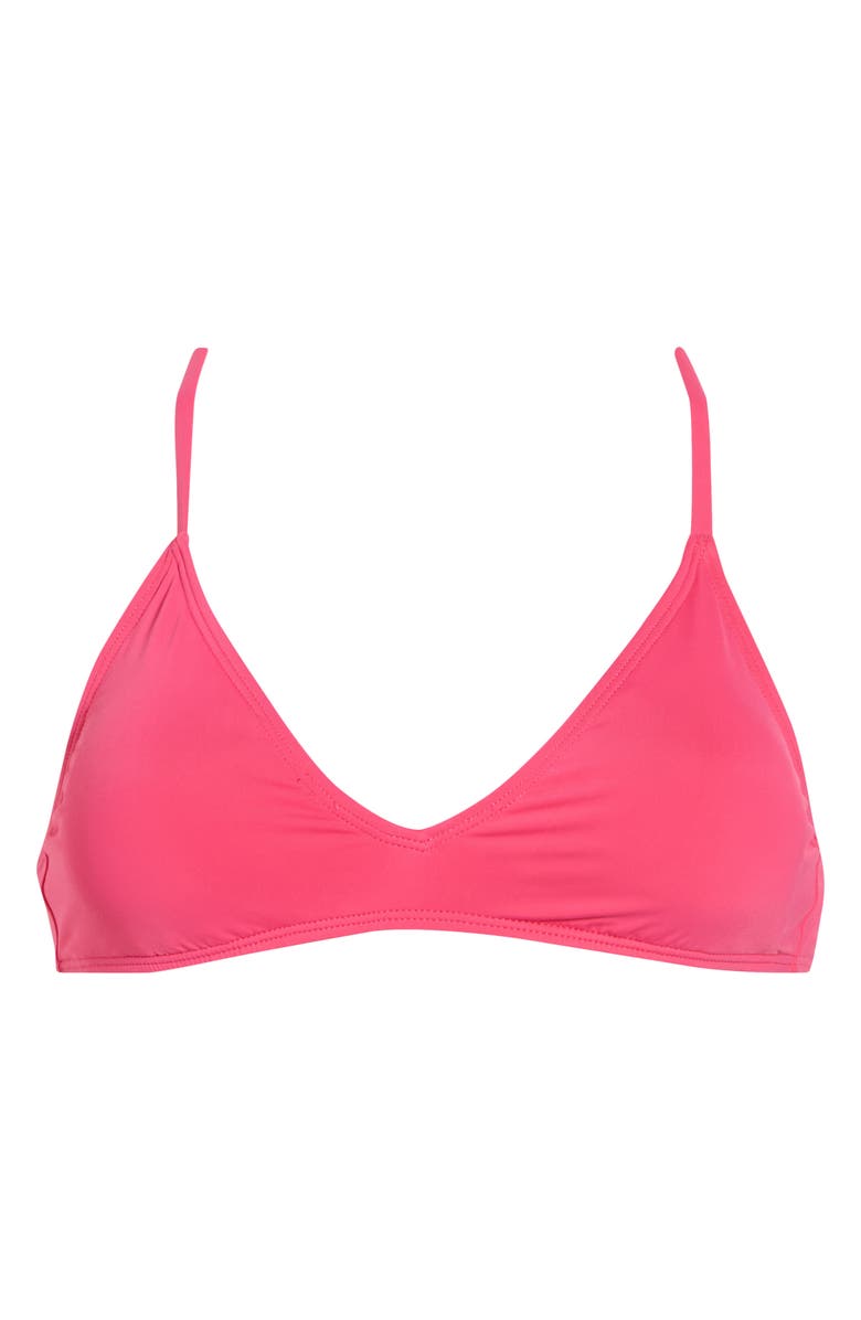 Roxy Beach Classics Strappy Athletic Triangle Bikini Top, Alternate, color, Paradise Pink