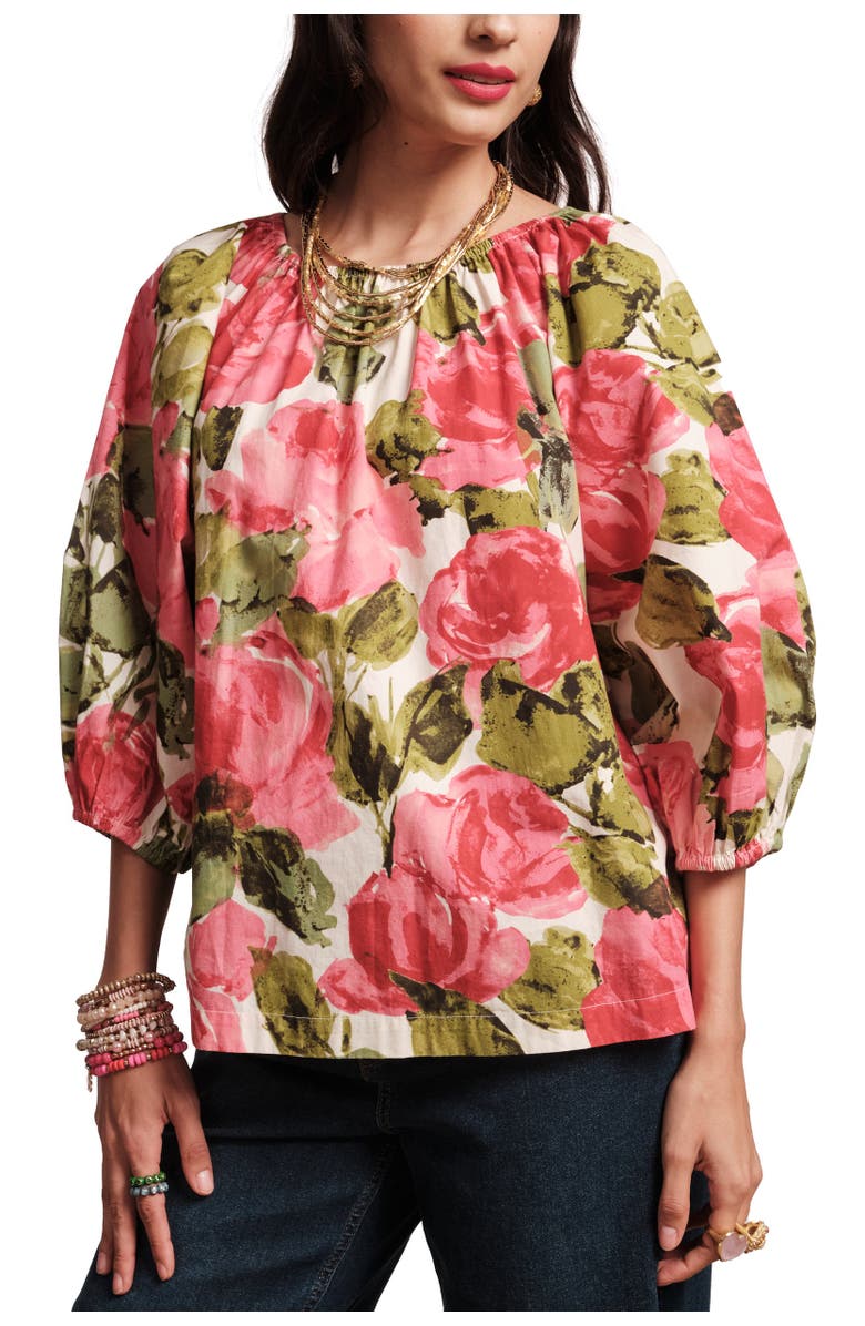 Frances Valentine Bliss Top Pretty Peonies, Main, color, Pink/Multi