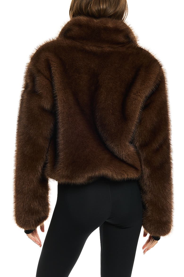 Bowie Short Faux Fur Bomber Jacket, Alternate, color, MINK