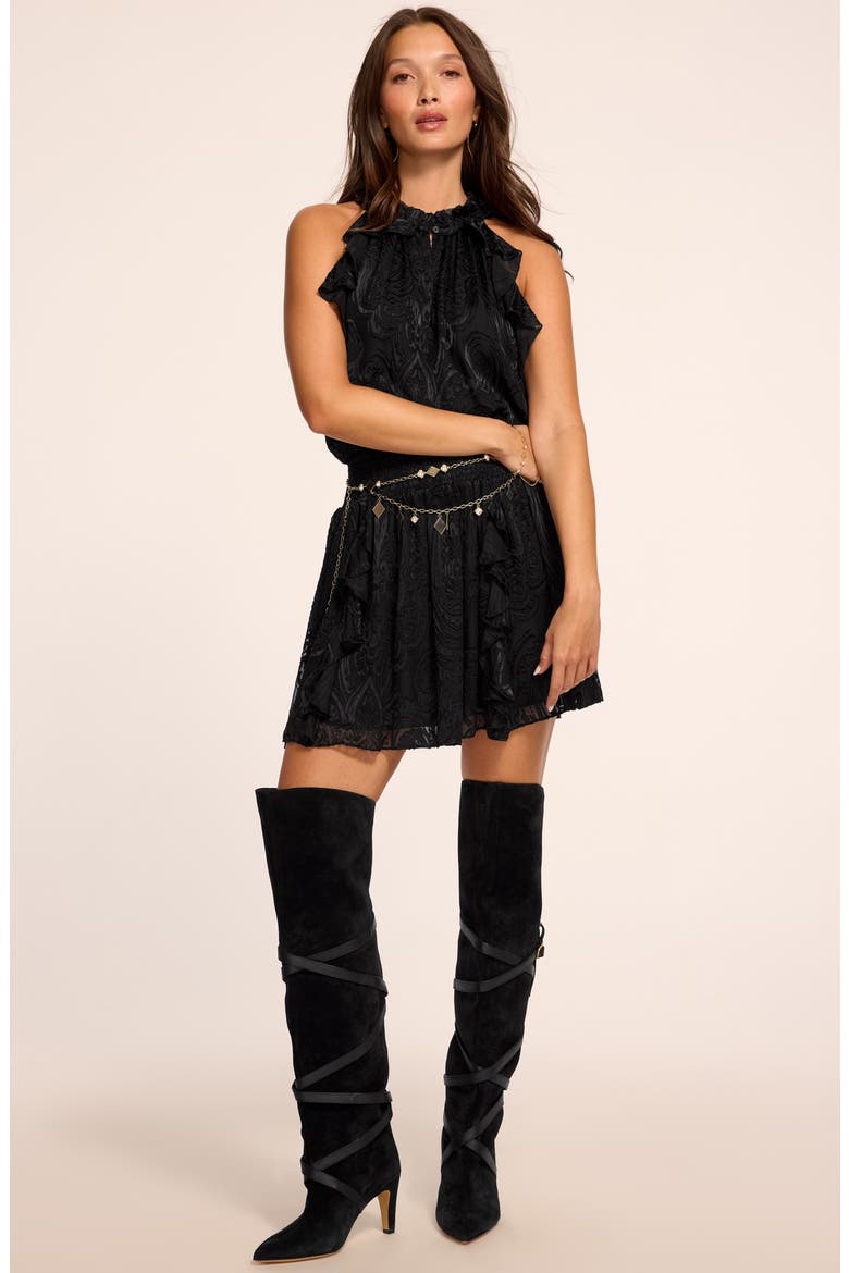 Marina Devore Paisley Minidress, Alternate, color, BLACK PAISLEY