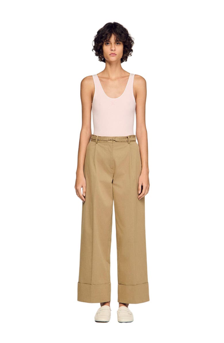 SANDRO Suit trousers, Alternate, color, Beige