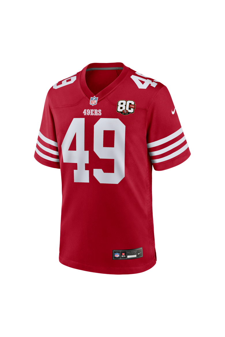 Men's Nike The Faithful Scarlet San Francisco 49ers 80th Anniversary Game Jersey, Alternate, color, Scarlet