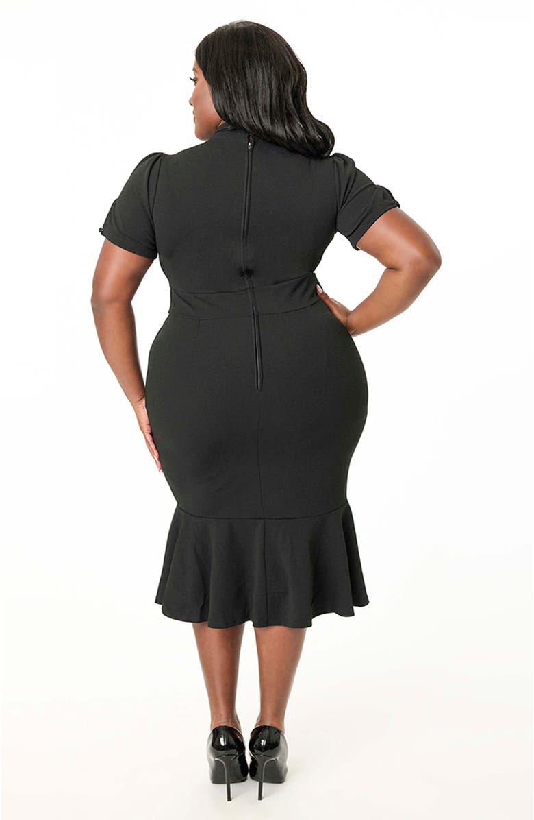 Unique Vintage Plus Size Knit Holloway Peplum Wiggle Dress, Alternate, color, 
