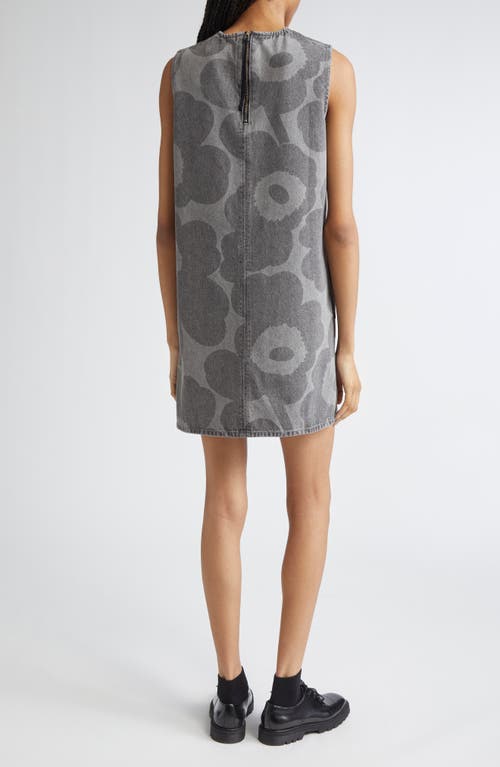 Marimekko Maridenim Somasti Unikko Denim Minidress In Gray