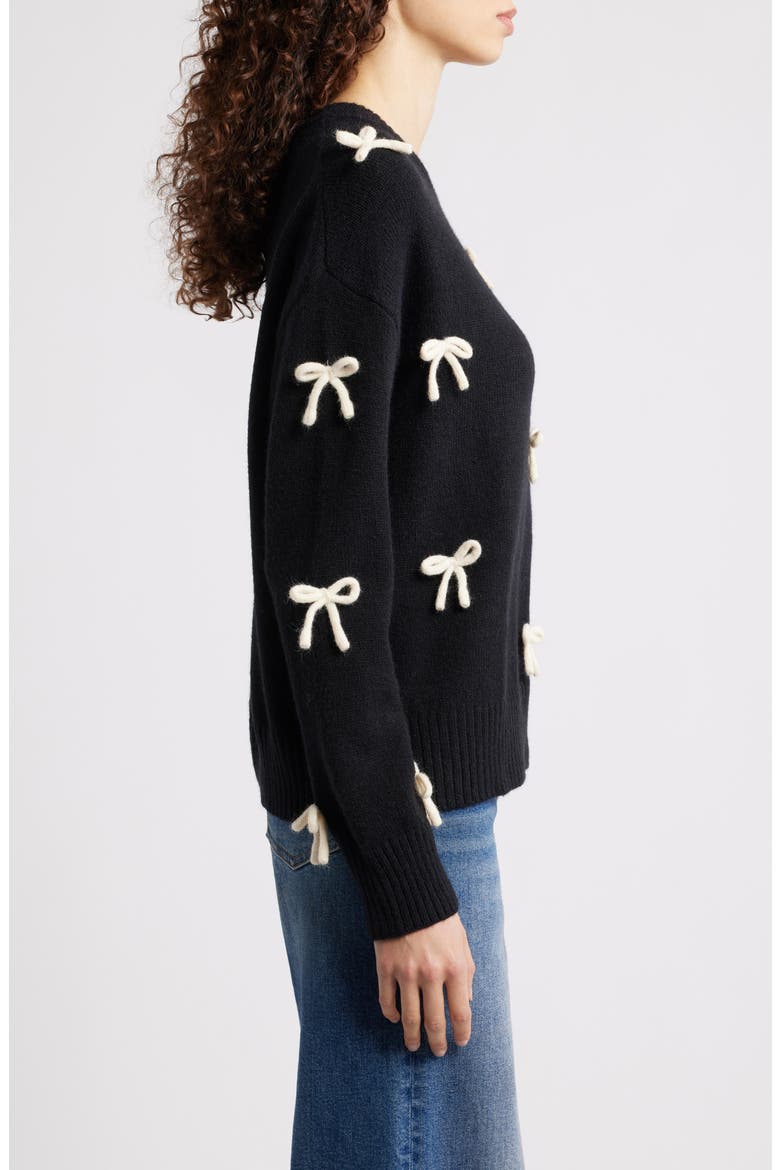 Voss Bow Sweater, Alternate, color, BLACK