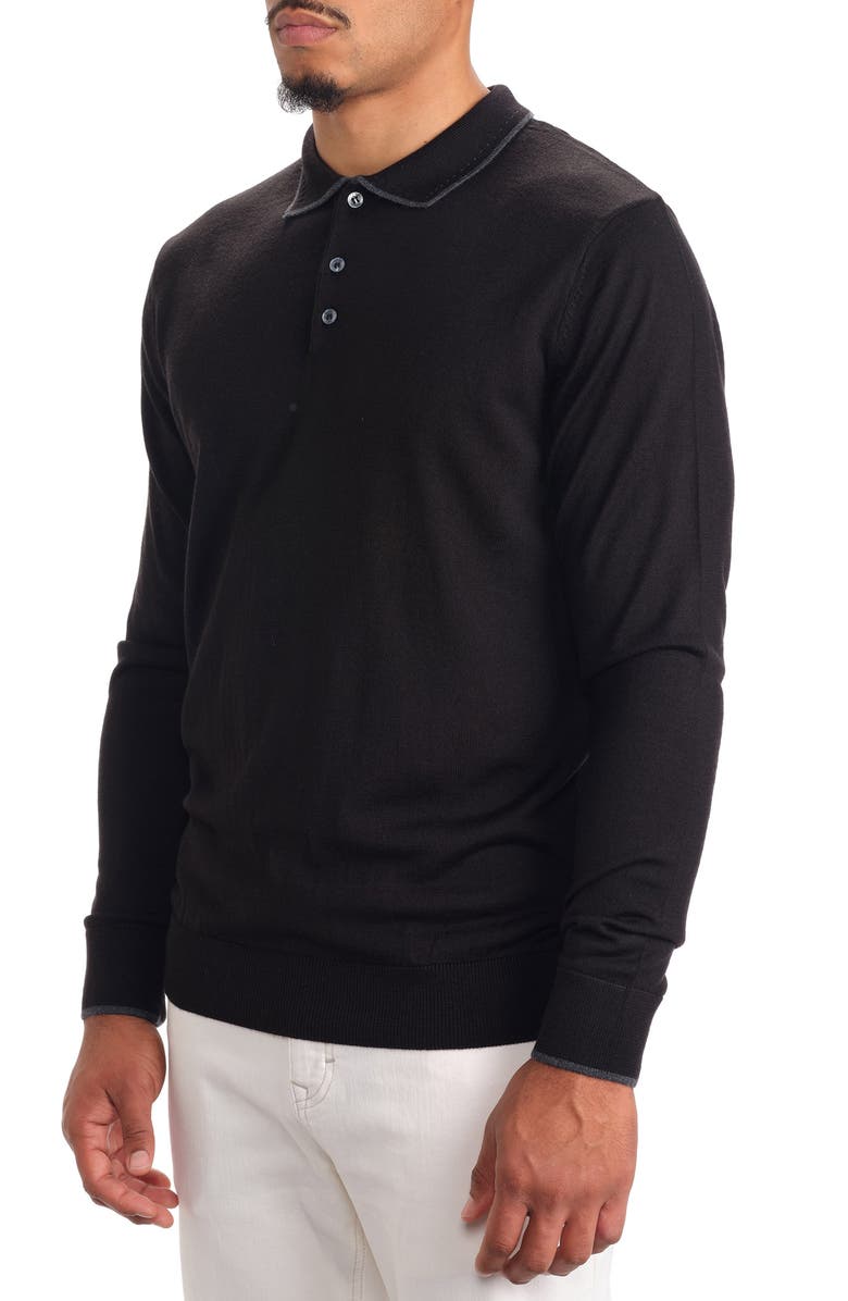 STUDIO GARNET LOS ANGELES Merino Wool Polo Sweater, Alternate, color,