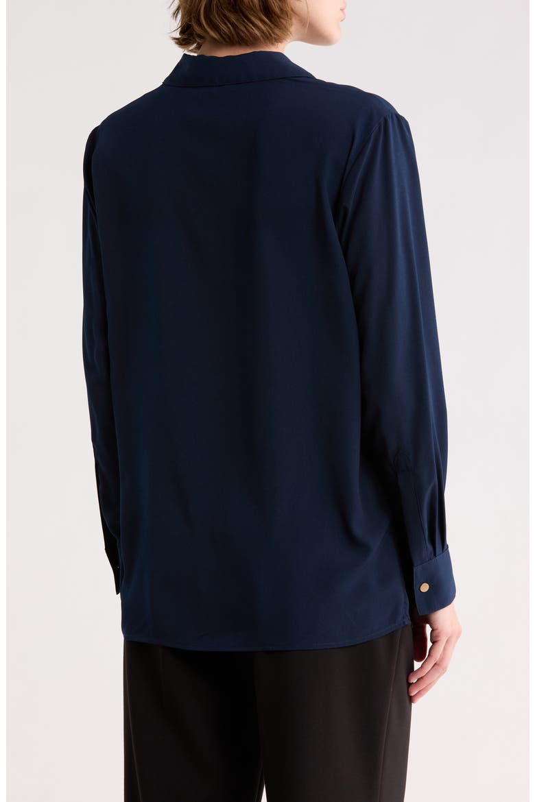 Hidden Placket Long Sleeve Shirt, Alternate, color, NAVY