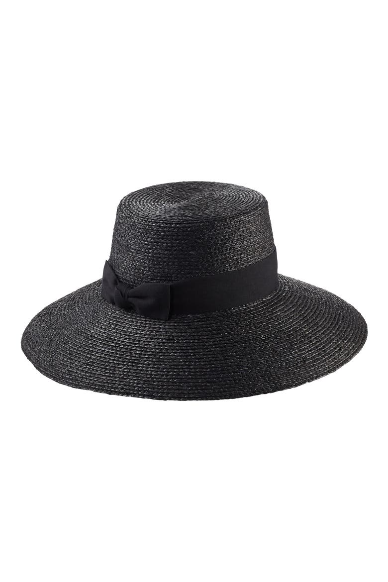 Wide Brim Raffia Hat, Alternate, color, CHARCOAL/ BLACK