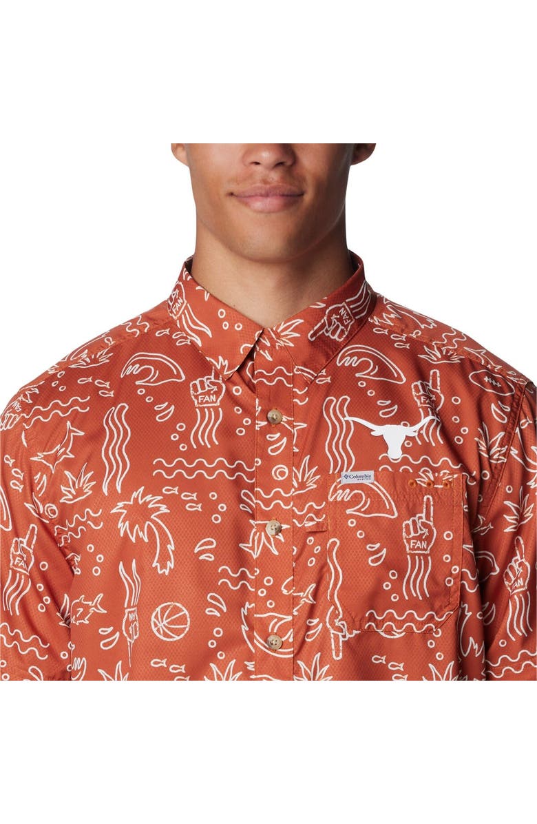 Columbia Men's Columbia Texas Orange Texas Longhorns Super Slack Tide Omni-Wick Button-Up Shirt, Alternate, color,