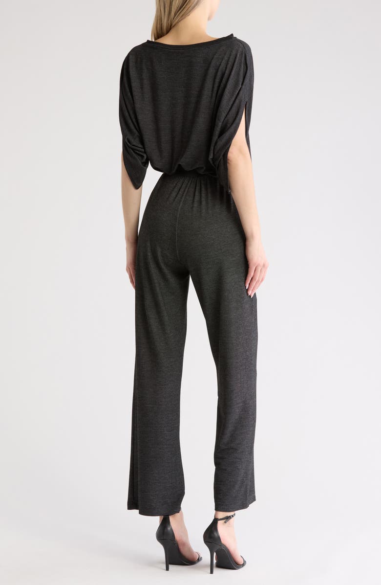 GO COUTURE Raglan Sleeve Jumpsuit, Alternate, color, Two-Tone Black