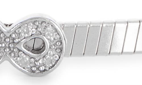 Meshmerise Diamond Infinity Bangle Bracelet In White Gold