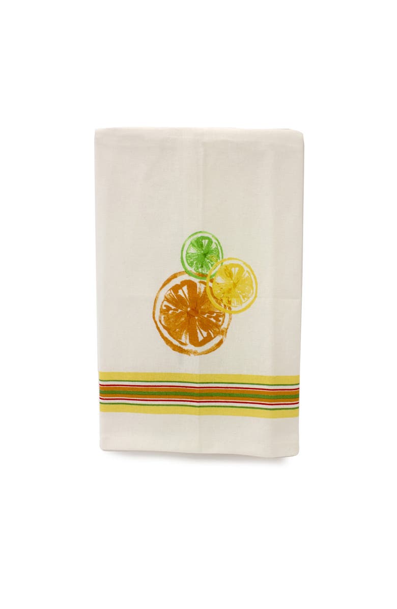 Beachcombers Vitamin Sea Print 100% Cotton Tea Towel, Main, color, Beige