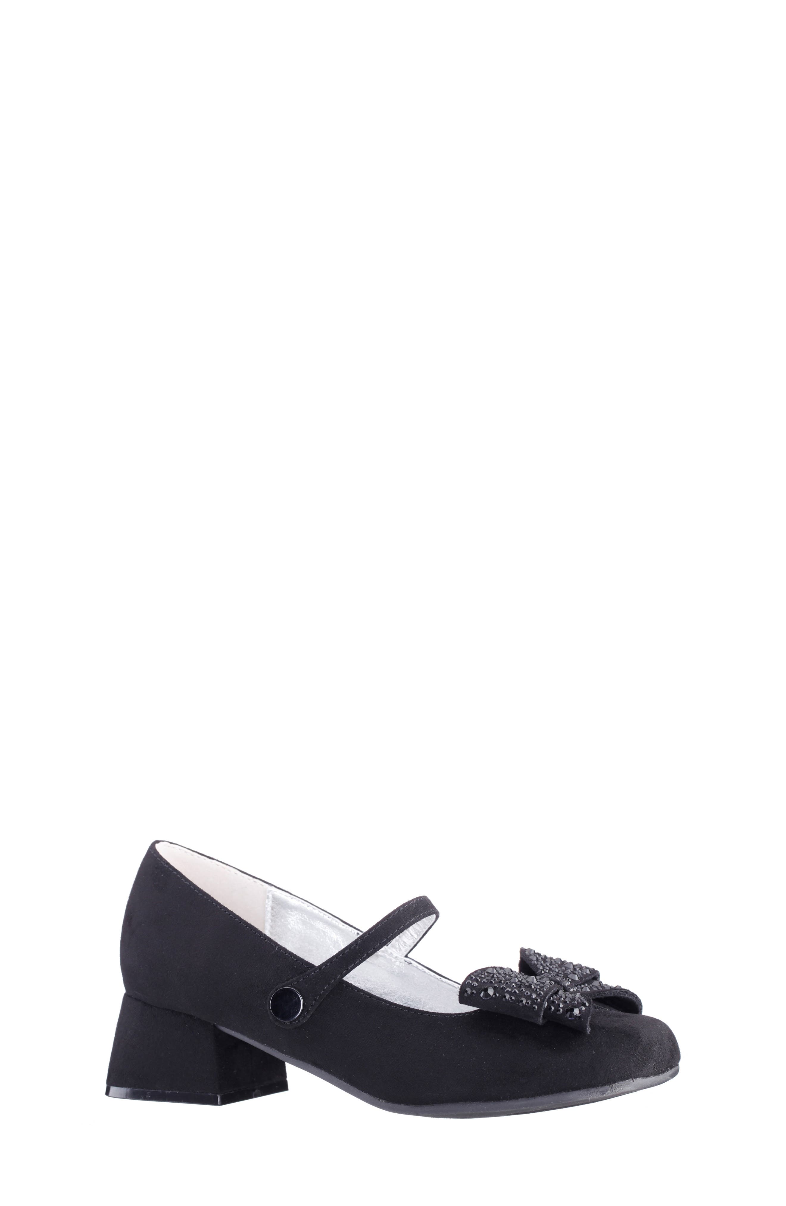 Nina Kids' Nole Mary Jane Pump, Main, color, Black Microsuede