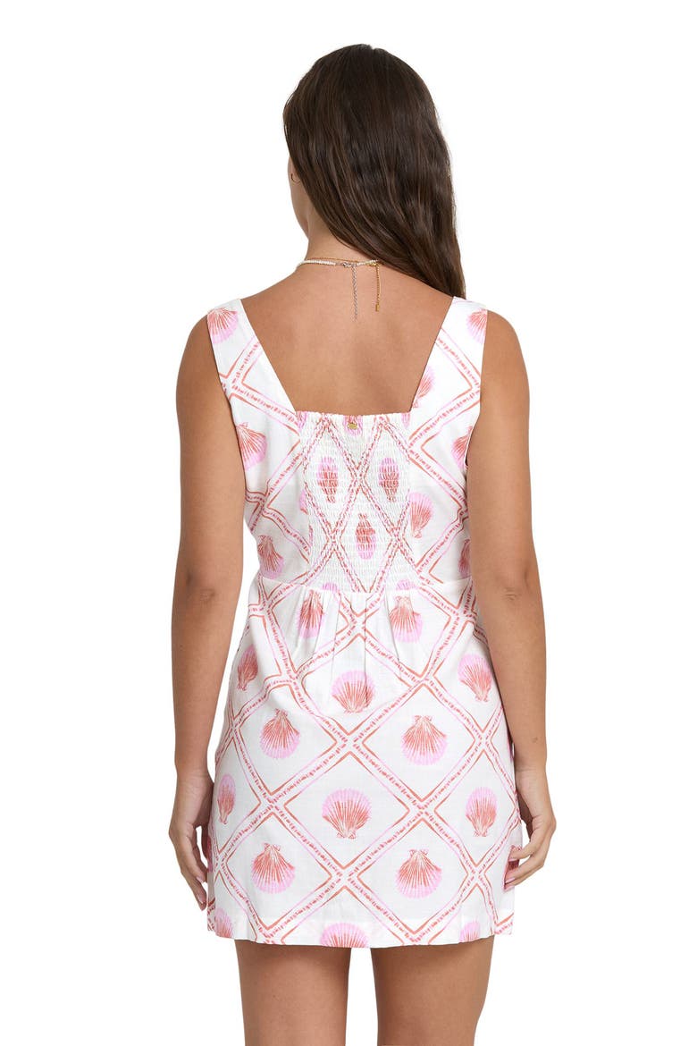 Sunlit Sky Seashell Print Cotton Blend Minidress, Alternate, color, SALT CRYSTAL