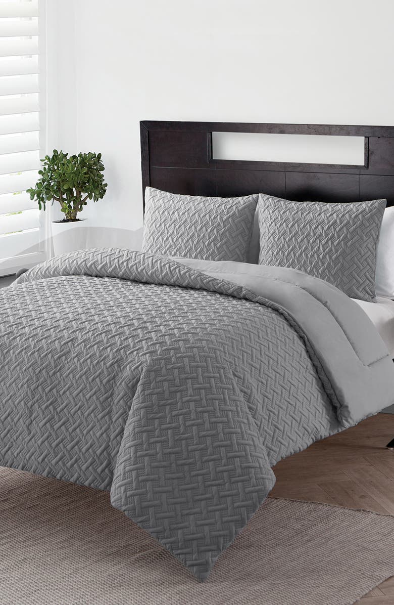 VCNY HOME Nina Embossed Comforter Set, Alternate, color, Grey