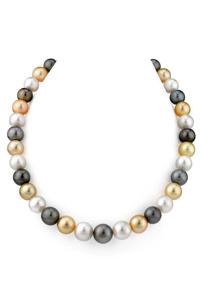 10-12.9mm South Sea Multicolor Pearl Necklace, Main, color, White Gold Clasp