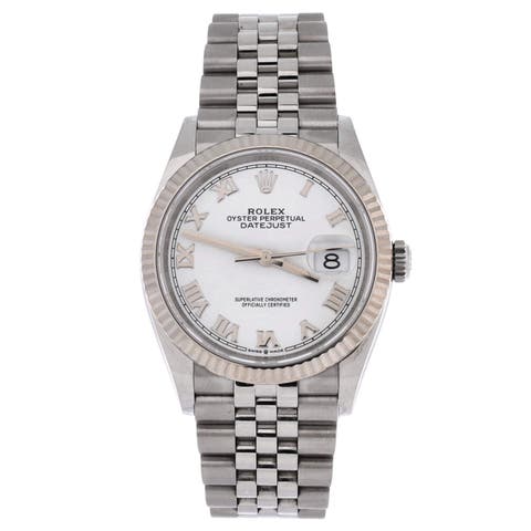 Oyster Perpetual Datejust Automatic Watch Stainless Steel and White Gold 36