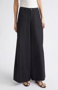 POSSE Leona High Waist Wide Leg Wool Trousers