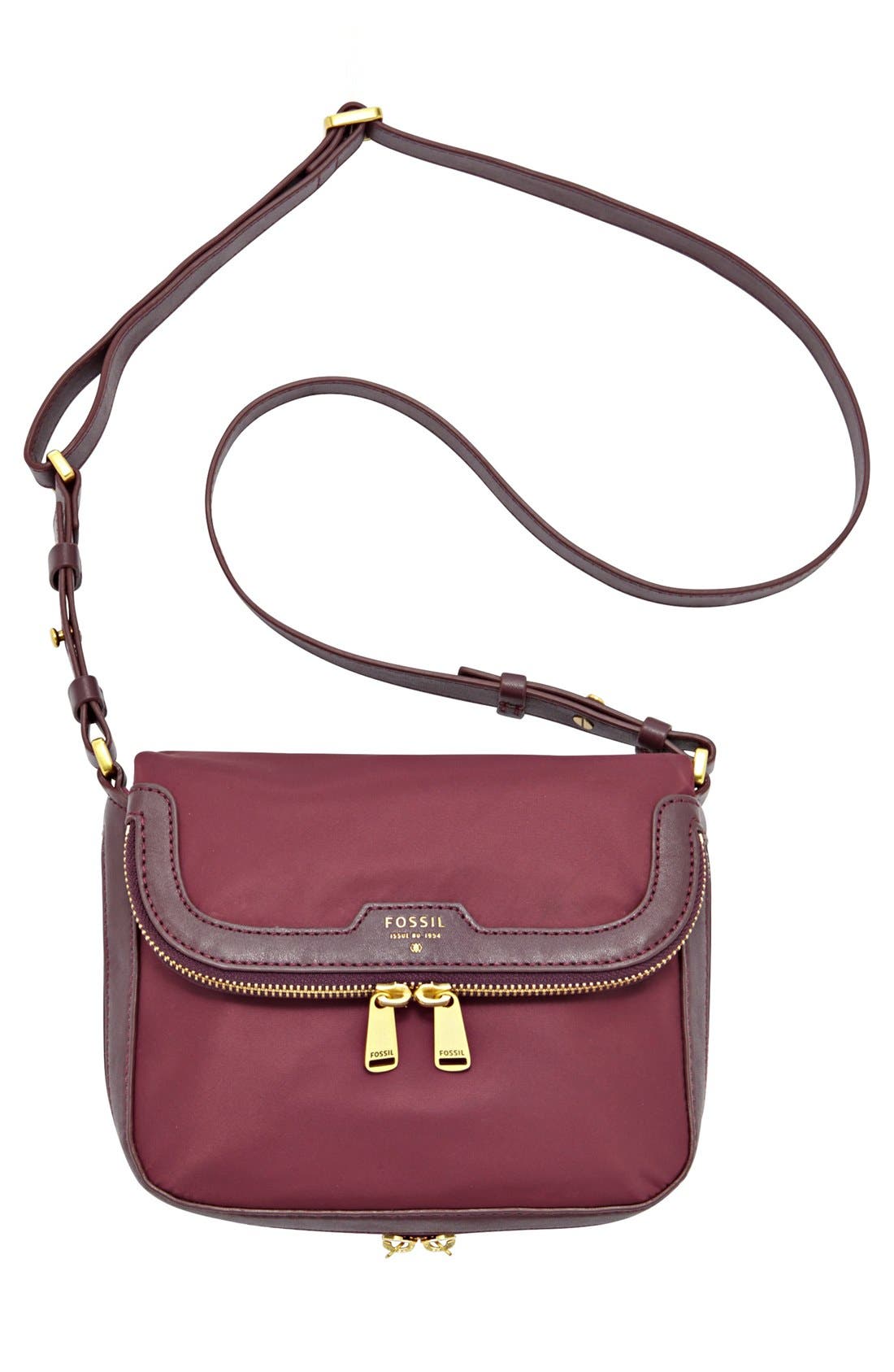 'Small Preston' Nylon Crossbody Bag, Alternate, color, RAISIN