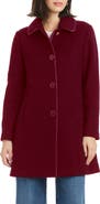 Kate Spade New York Satin Trim Wool Blend Coat