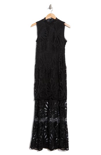 Nsr Sleeveless Guipure Lace Maxi Dress