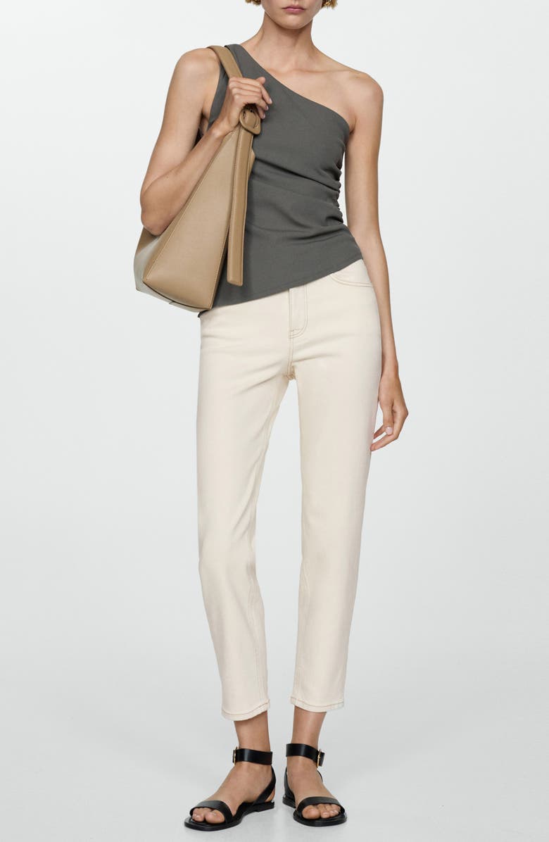 MANGO Comfort High Waist Mom Jeans, Alternate, color, 