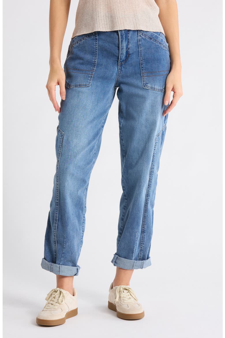 Taper Straight Leg Jeans, Main, color, MID BLUE ARTISANAL