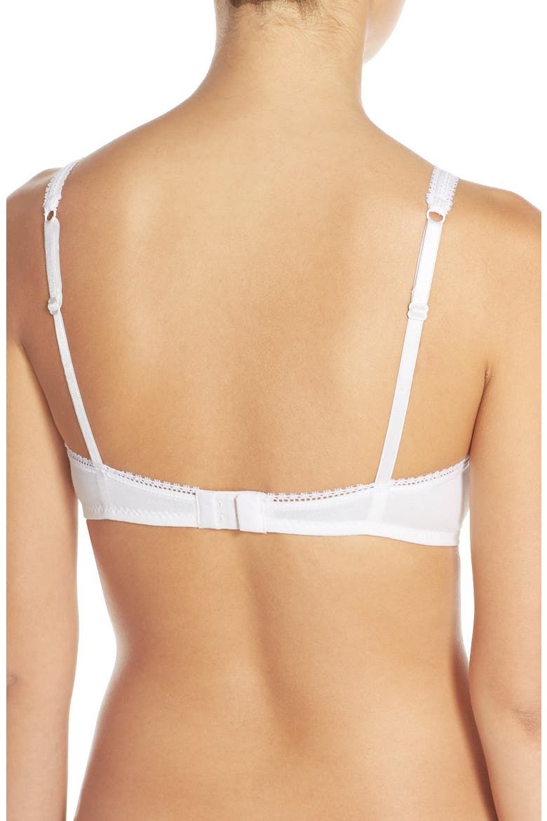 Stretch Cotton Bralette, Alternate, color, WHITE