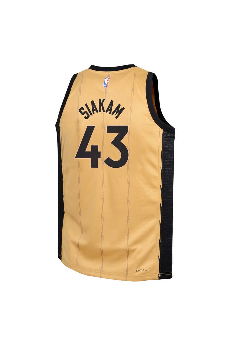 Youth Nike Pascal Siakam Gold Toronto Raptors  Swingman Replica Jersey - City Edition, Alternate, color, Gold