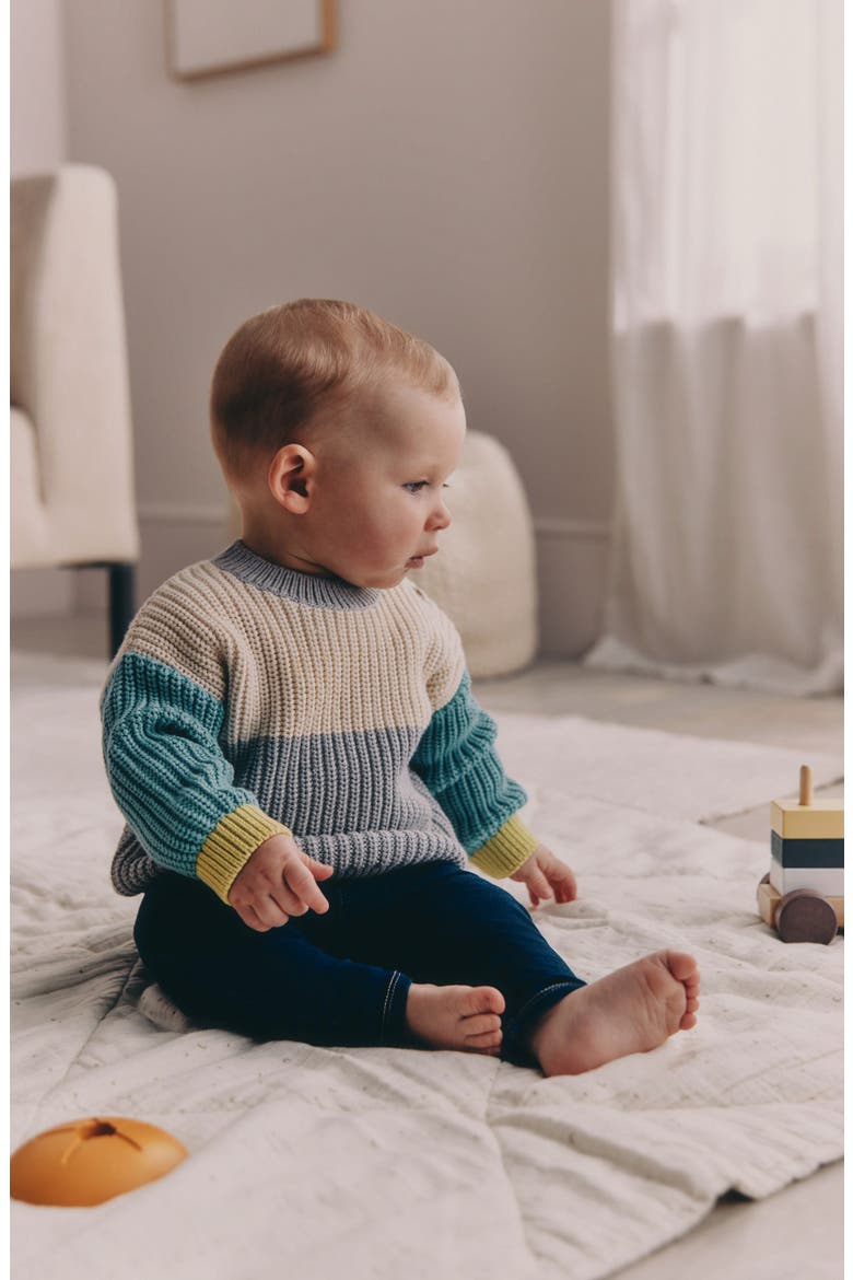 Colorblock Sweater & Leggings Set, Alternate, color, BLUE