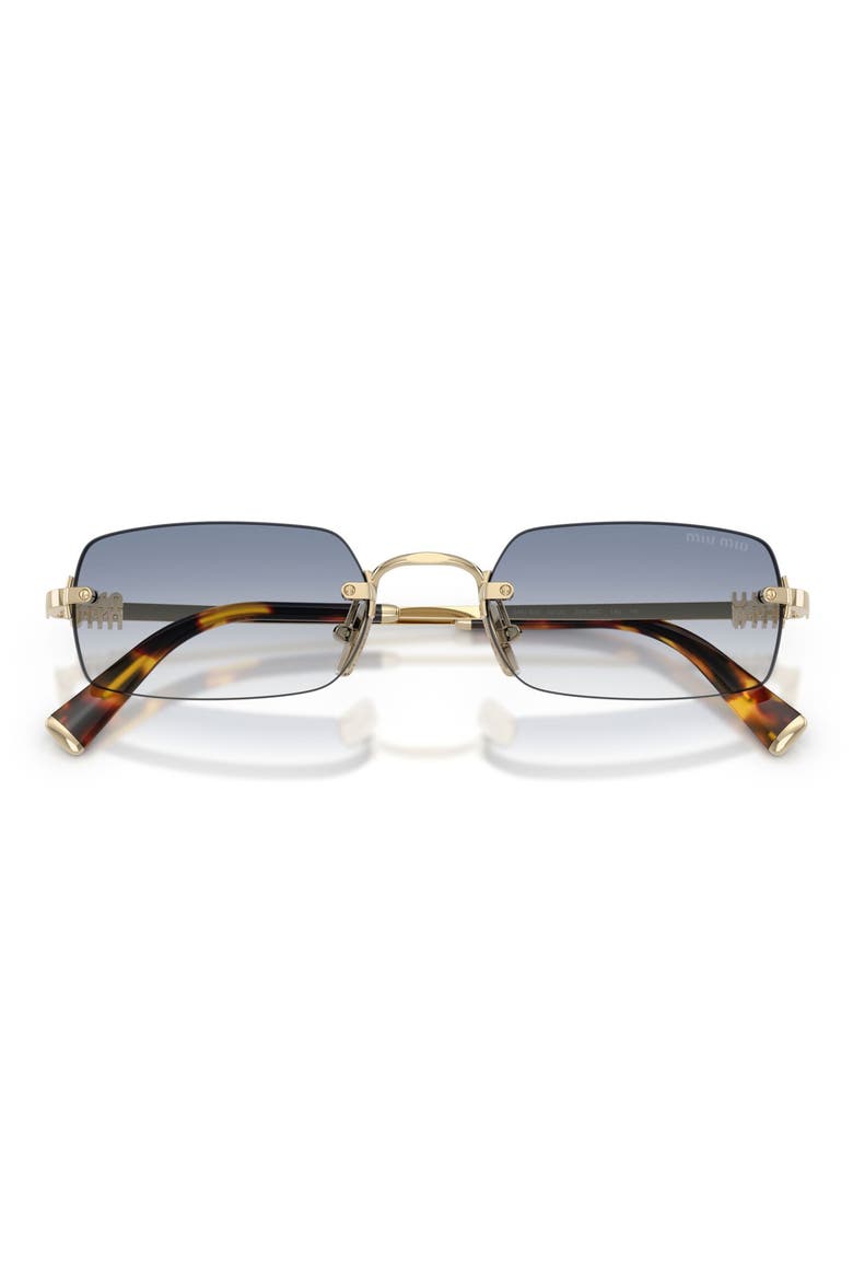 52mm Rectangular Sunglasses, Alternate, color, PALE GOLD / CLEAR / LIGHT BLUE