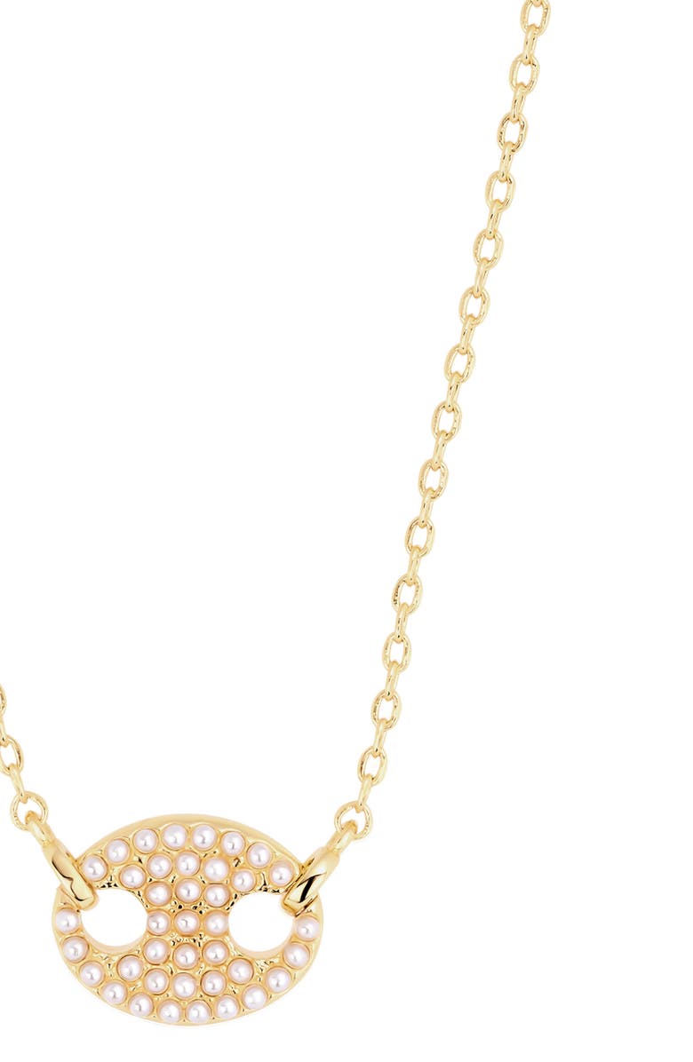 ATHRA LUXE Modern Muse Faux Pearl Pendant Necklace, Alternate, color, Gold