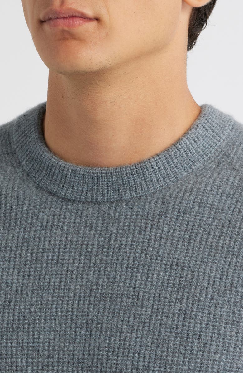 Vince Boiled Cashmere Crewneck Sweater, Alternate, color, Med H Grey/Parlor Blue