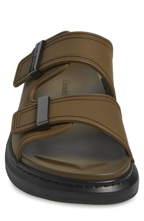 Alexander Mcqueen Mcqueen Oversized Hybrid Slide Sandal In Pewter Black Gunmetal