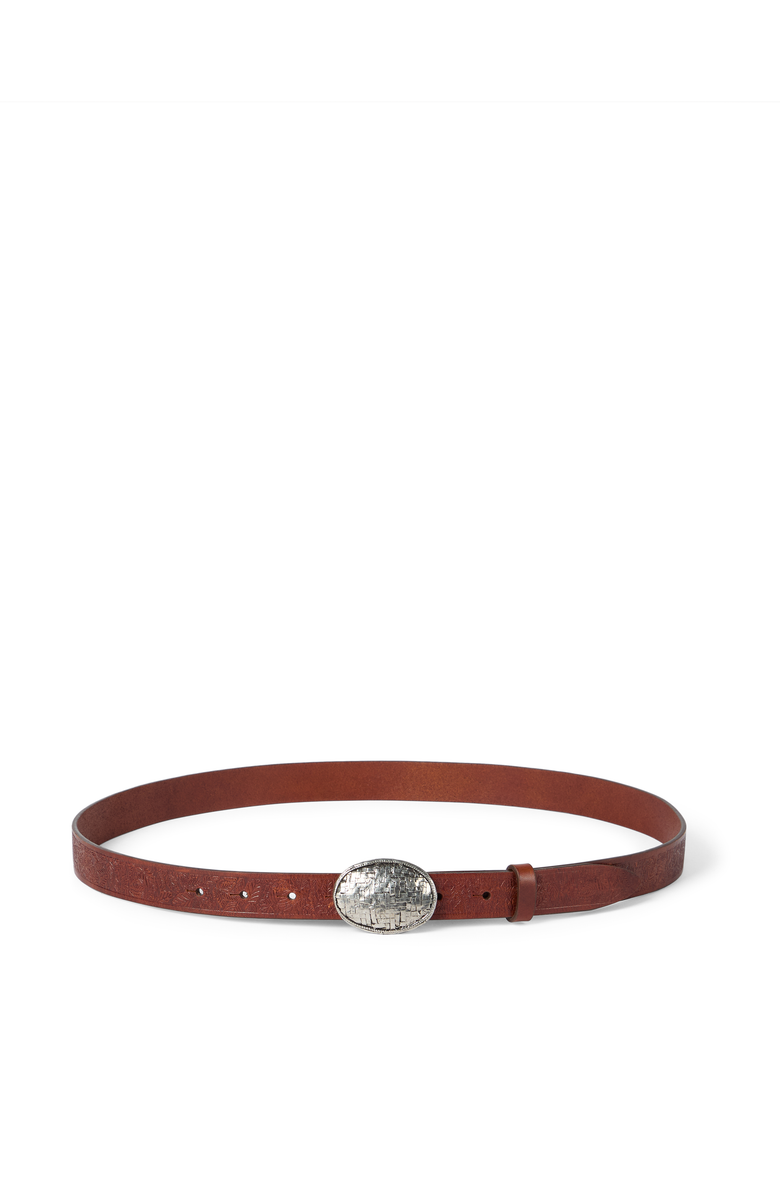 Brunello Cucinelli Calfskin belt, Main, color, Mahogany