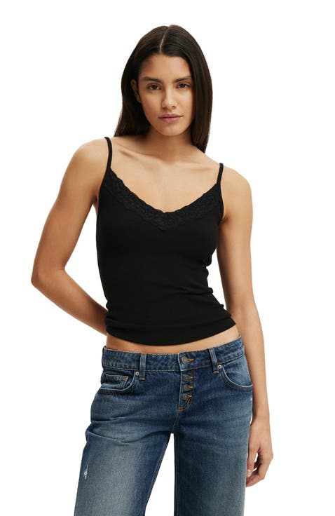 Women's Lace Trim Longline Cami