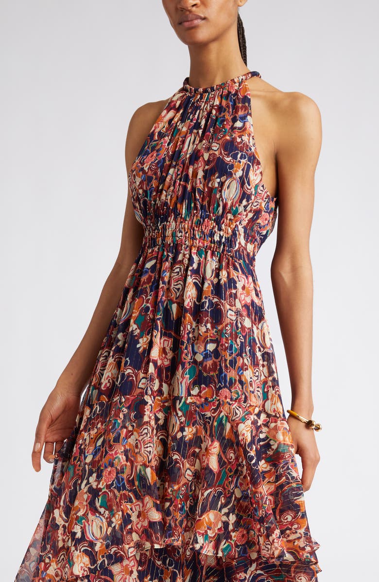 A.L.C. Elaine Tiered Silk Blend Dress, Alternate, color, 